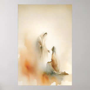 Gesegnet von Jesus Minimalistische Wasserfarbe Chr Poster