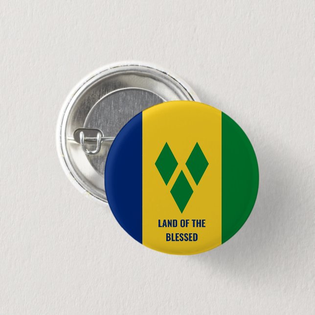 gesegnet | Zitat St Vincent und die Grenadinen-Fla Button (Vorne & Hinten)