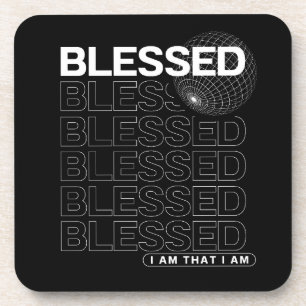 Gesegnete Affirmation Typografie Getränkeuntersetzer