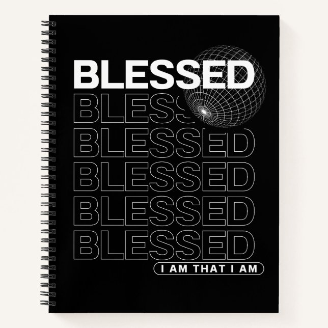 Gesegnete Affirmationtypografie Notizbuch (Vorderseite)