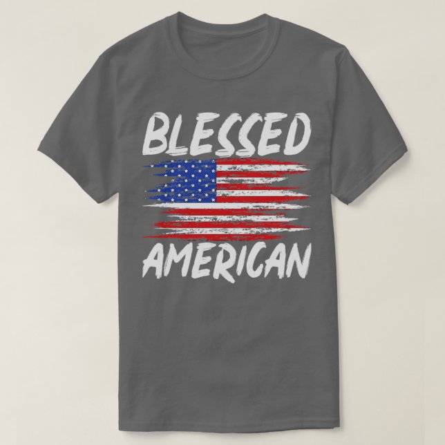 Gesegnete amerikanische Liberty Patriotic US-Flagg T-Shirt (Design vorne)