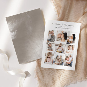 Gesegnete & dankbare Mehrfach-Foto-Feiertagskarte Feiertagskarte