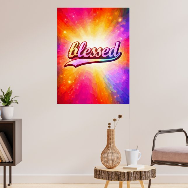 Gesegnete farbenfrohe Typografie Inspirierend Poster (Wohnzimmer 3)