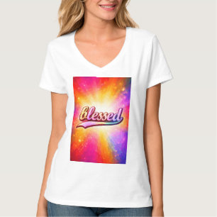 Gesegnete farbenfrohe Typografie Inspirierend T-Shirt
