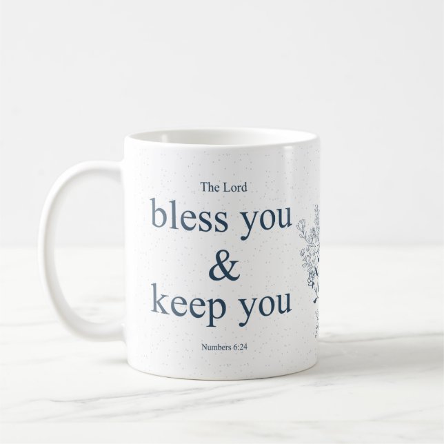 Gesegnete Florale Christliche Wandkunst Kaffeetasse (Links)