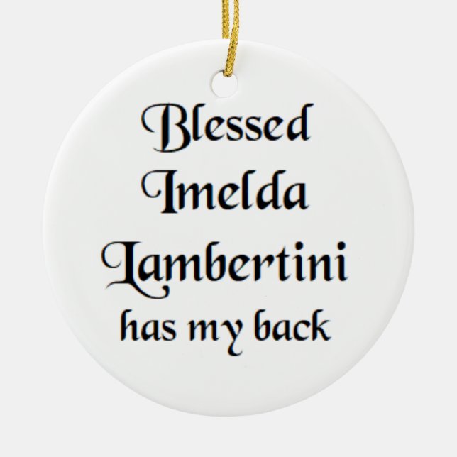 gesegnete Imelda Lambertini Keramik Ornament (Vorne)