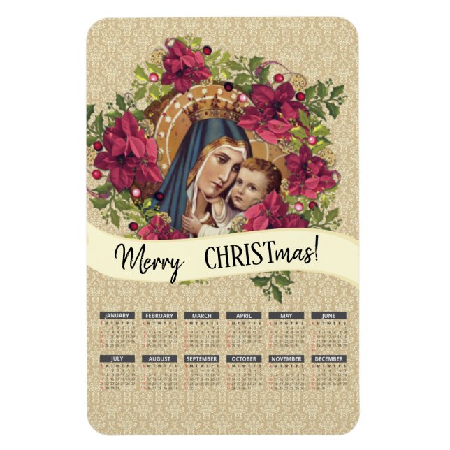 Gesegnete Jungfrau Mary Calendar Religiös Magnet (Vertikal)