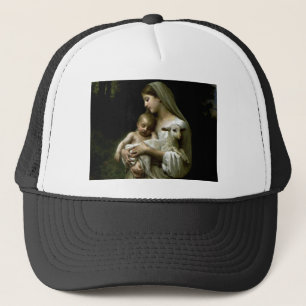 Gesegnete Jungfrau Mary, die Kind Jesus und Lamm Truckerkappe