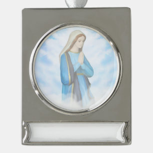 Gesegnete Jungfrau-Mary-Fahnen-Dekoration Banner-Ornament Silber