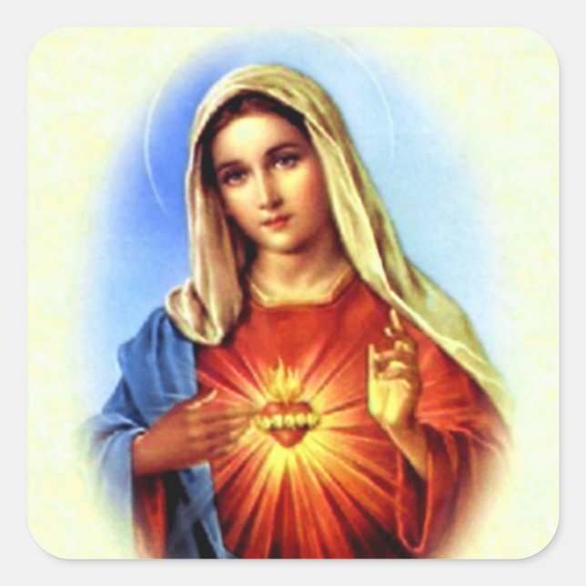 Gesegnete Jungfrau Mary - Gottesmutter Quadratischer Aufkleber (Vorderseite)