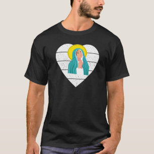 Gesegnete Jungfrau Mary Heiligen Rosary Devout Kat T-Shirt
