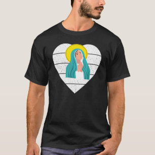 Gesegnete Jungfrau Mary Heiligen Rosary Devout Kat T-Shirt