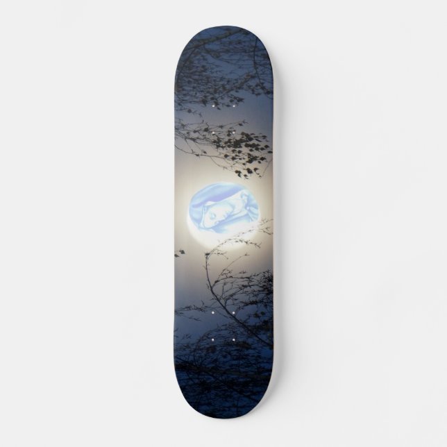 Gesegnete Jungfrau Mary im Moon Lite-Wald Skateboard (Vorderseite)