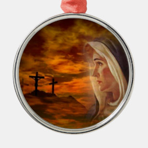 Gesegnete Jungfrau-Mary-Kalvarienberg-Verzierung Ornament Aus Metall
