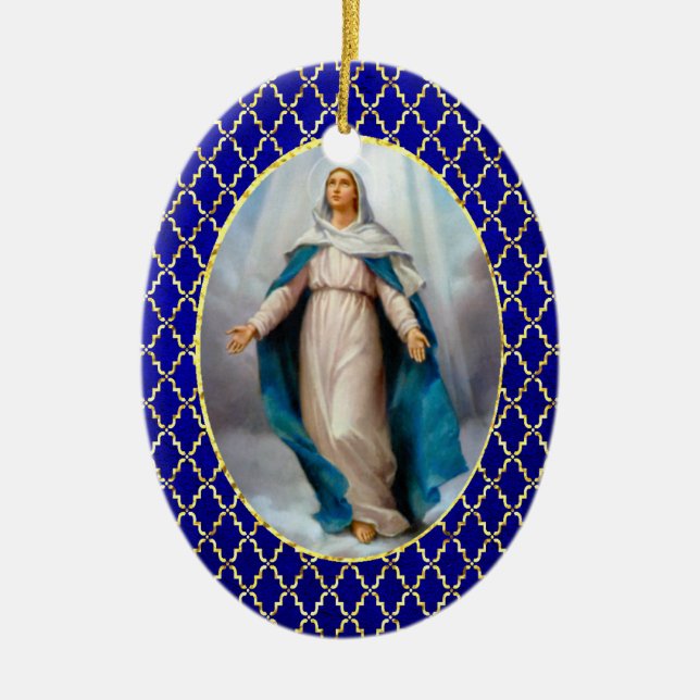 Gesegnete Jungfrau Mary Keramikornament (Vorne)