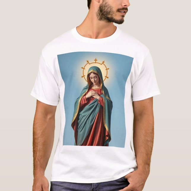 Gesegnete Jungfrau Mary Men's Tee Shirt (Vorderseite)