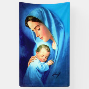 Gesegnete Jungfrau Mary mit dem Baby Jesus Banner