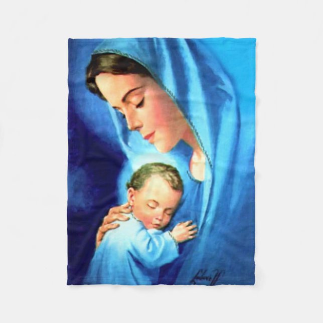 Gesegnete Jungfrau Mary mit dem Baby Jesus Fleecedecke (Vorderseite)