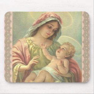 Gesegnete Jungfrau Mary mit dem Baby Jesus Mousepad