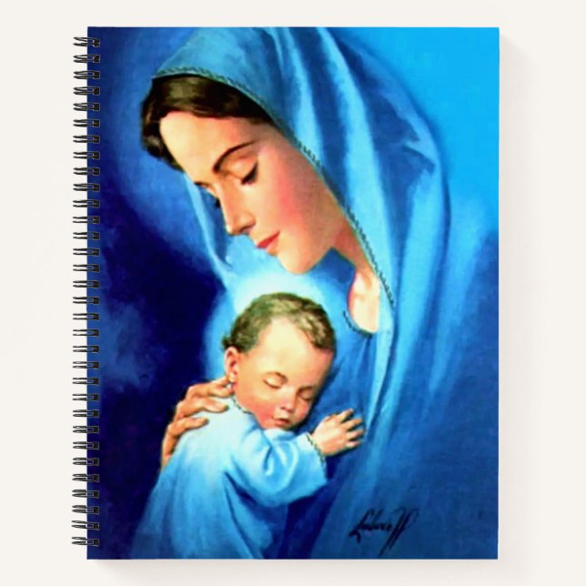 Gesegnete Jungfrau Mary mit dem Baby Jesus Notizbuch (Vorderseite)