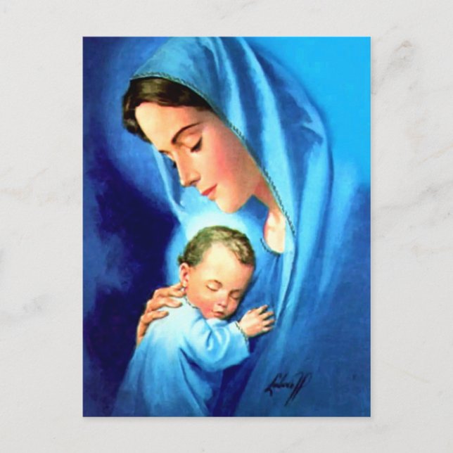 Gesegnete Jungfrau Mary mit dem Baby Jesus Postkarte (Vorderseite)