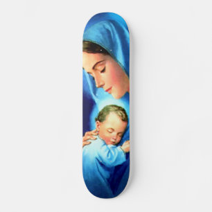 Gesegnete Jungfrau Mary mit dem Baby Jesus Skateboard