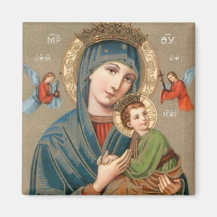 Gesegnete Jungfrau Mary mit Kind Jesus Icon Magnet