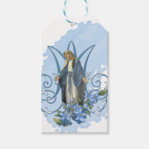 Gesegnete Jungfrau Mary Religious Katholic Blue Fl Geschenkanhänger