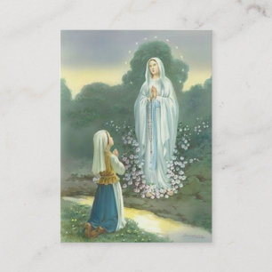Gesegnete Jungfrau Mary St. Bernadette Poem Card Visitenkarte