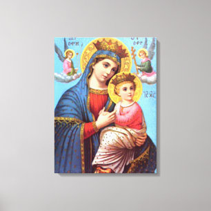 Gesegnete Jungfrau Mary und Säuglings-Kind Jesus Leinwanddruck