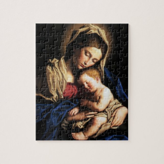 Gesegnete Jungfrau Mary und Säuglings-Kind Jesus Puzzle (Vertikal)