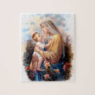 Gesegnete Jungfrau Mary und Säuglings-Kind Jesus Puzzle