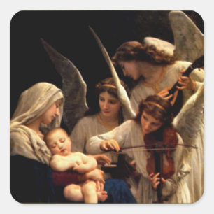 Gesegnete Jungfrau Mary und Säuglings-Kind Jesus Quadratischer Aufkleber