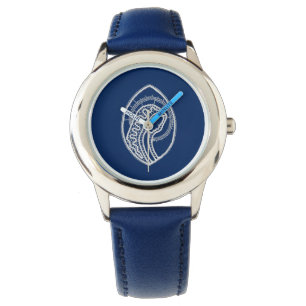 Gesegnete Jungfrau Mary, weiße Spitze, marineblau Armbanduhr