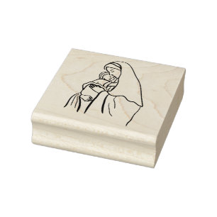 Gesegnete Jungfrau-Mutter Mary, die Baby Jesus Gummistempel