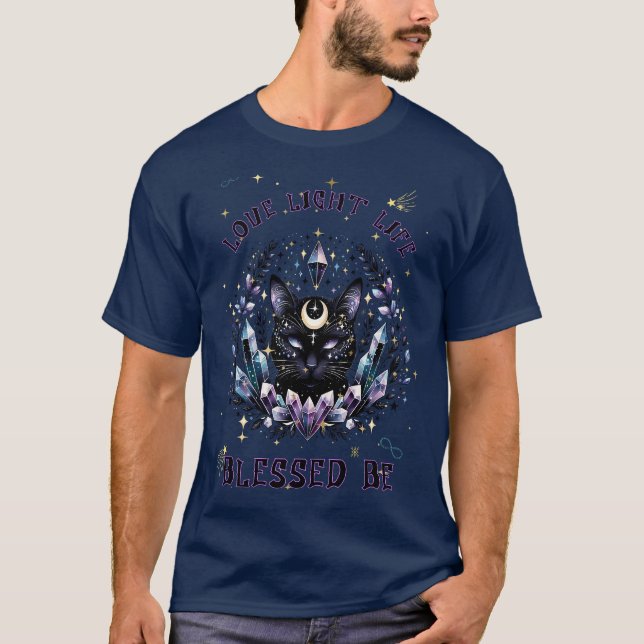 Gesegnete kosmische Feline T-Shirt (Vorderseite)