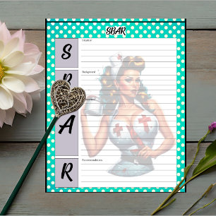 Gesegnete Krankenschwester Pinup_ SBAR Vorlage Notizblock