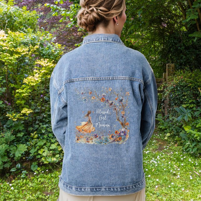 Gesegnete Mädchen-Mama Personalisierte Whimsical J Jeansjacke (Von Creator hochgeladen)