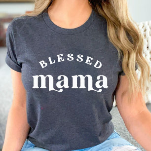 Gesegnete Mama 70er Retro Schwangerschaft offenbar T-Shirt