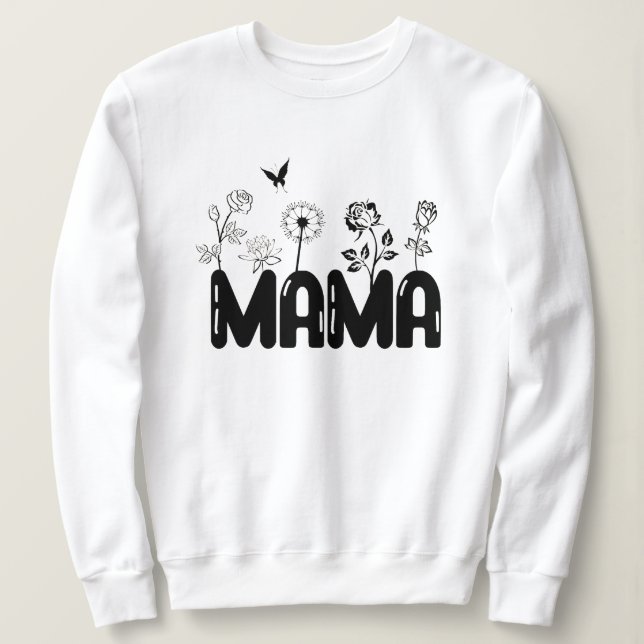 Gesegnete Mama-Blume Sweatshirt (Design vorne)