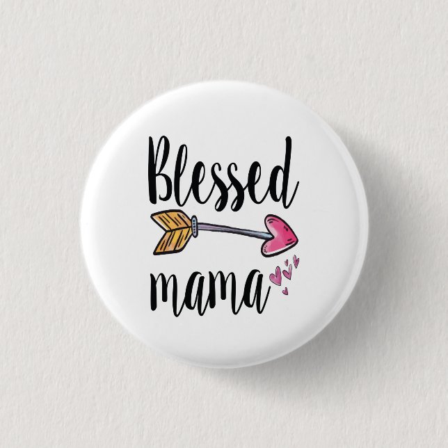 Gesegnete Mama Button (Vorderseite)