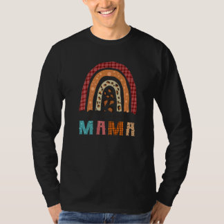 GESEGNETE MAMA Leopard Regenbogen Herbst Kariert N T-Shirt