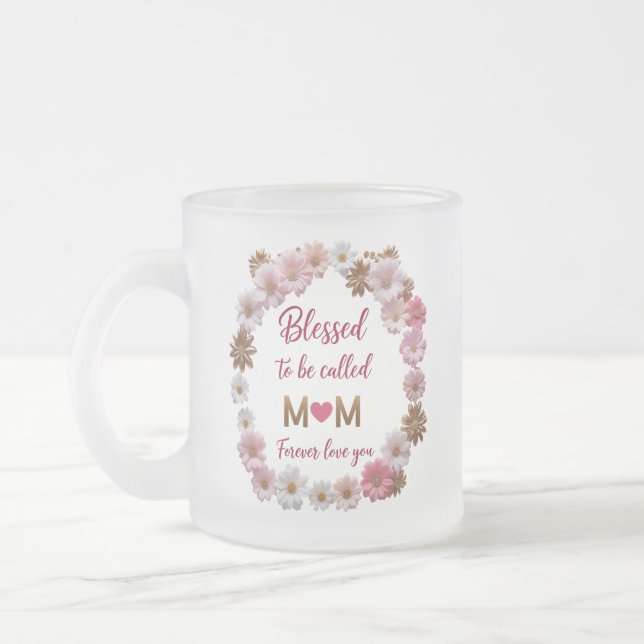 Gesegnete Mama Mattierte Tasse (Links)