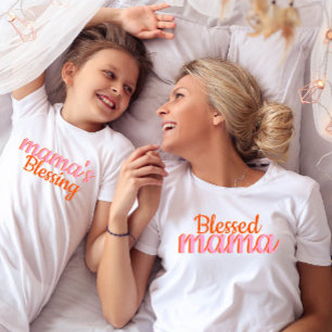 Gesegnete Mama modernes Skript Muttertag T-Shirt