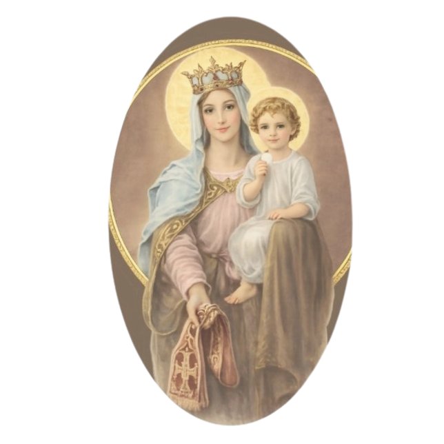 Gesegnete Maria Mutter der Priester Jesus Eucharis Ovaler Aufkleber (Von Creator hochgeladen)