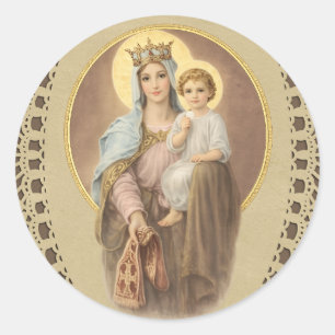 Gesegnete Maria Mutter der Priester Jesus Eucharis Runder Aufkleber