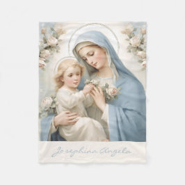 Gesegnete Mary Jesus Floral Religious Fleecedecke