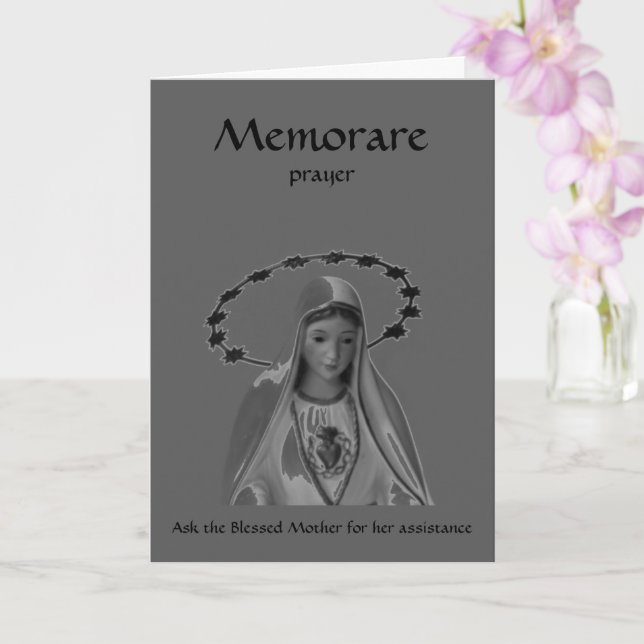 Gesegnete Mary, Memorare Gebet Karte (Orchidee)