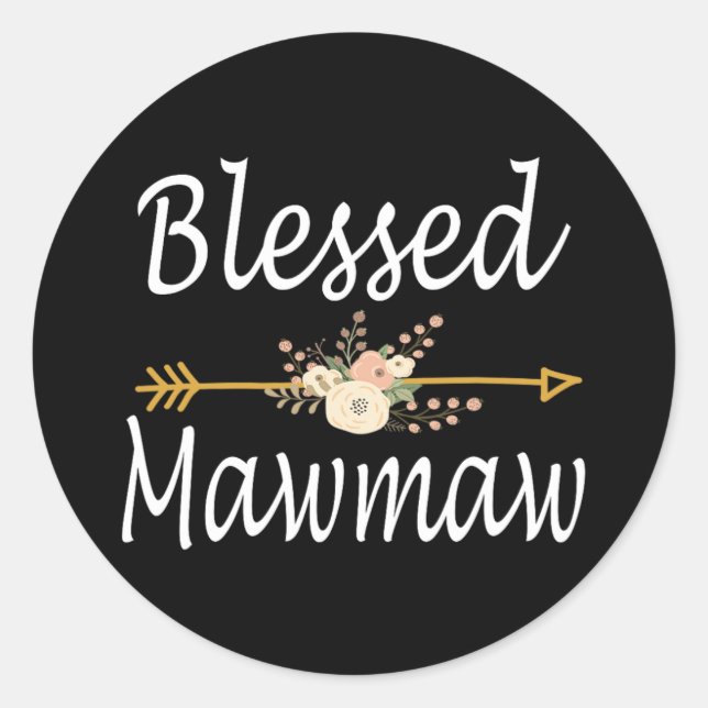 Gesegnete Mawmaw Shirt Mütter Tagesgeschenke Runder Aufkleber (Vorderseite)