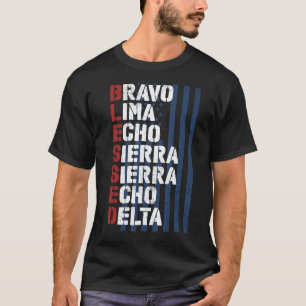 Gesegnete militärische Alphabet-Briefe für Patriot T-Shirt